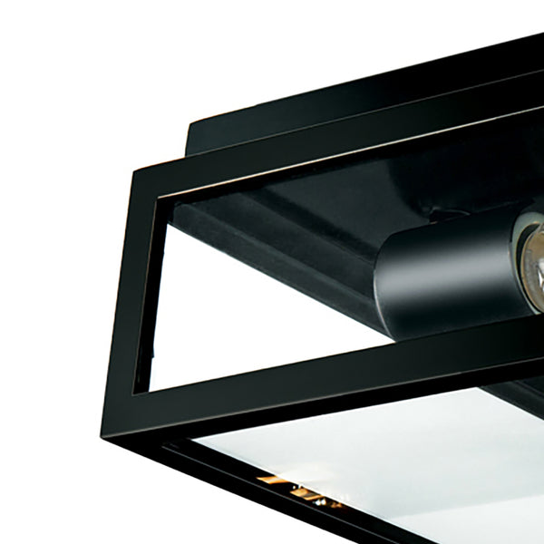 Capture 12'' Wide 2-Light Outdoor Flush Mount - Matte Black