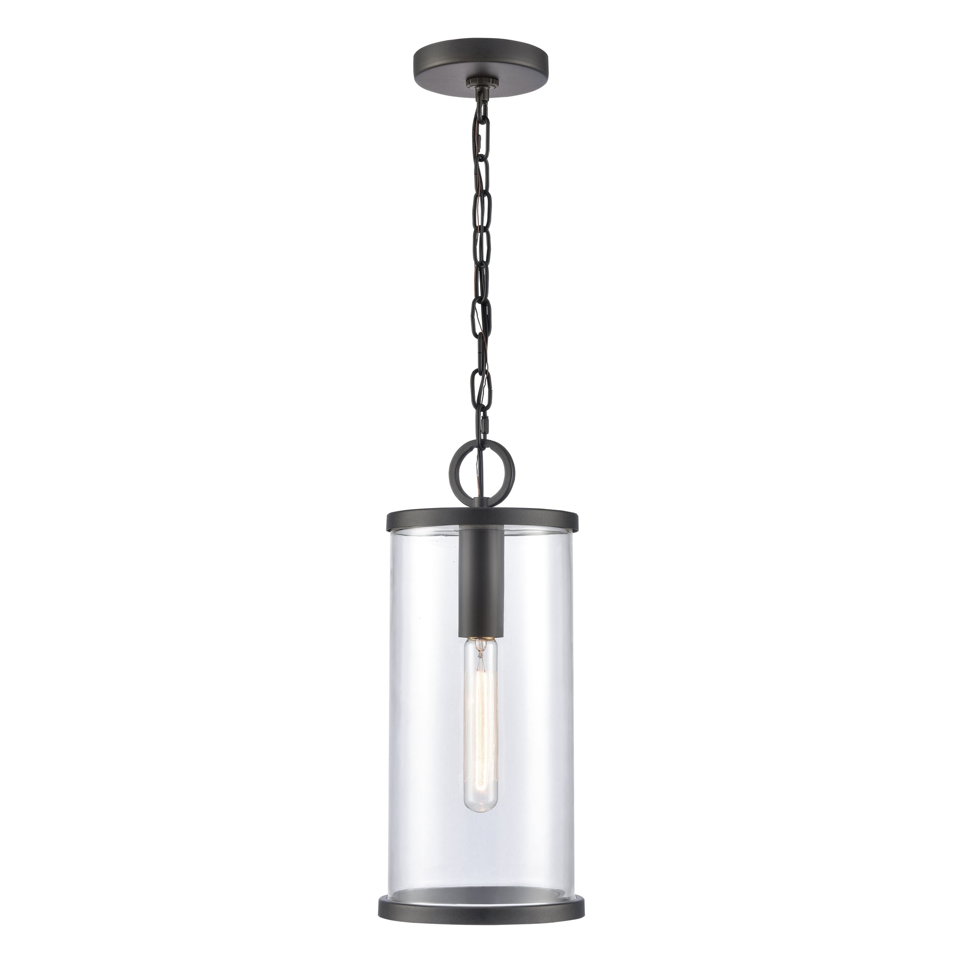 Hopkins 7.25'' Wide 1-Light Outdoor Pendant- Charcoal Black