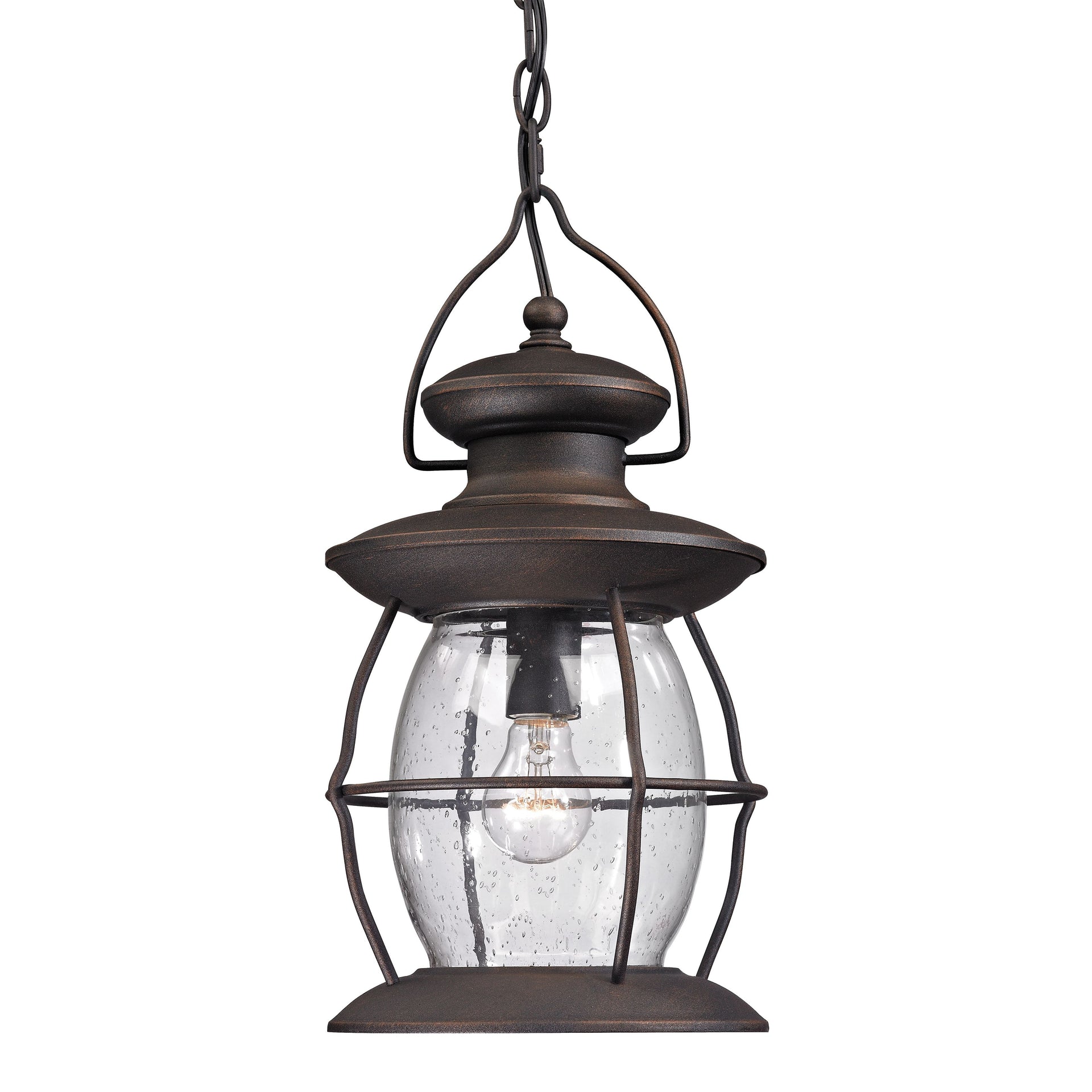Village Lantern 8'' Wide 1-Light Outdoor Pendant - Weathered Charcoal