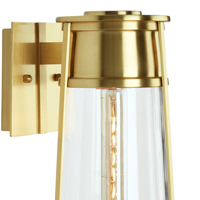 Cone 17'' High 1-Light Outdoor Sconce - Satin Brass