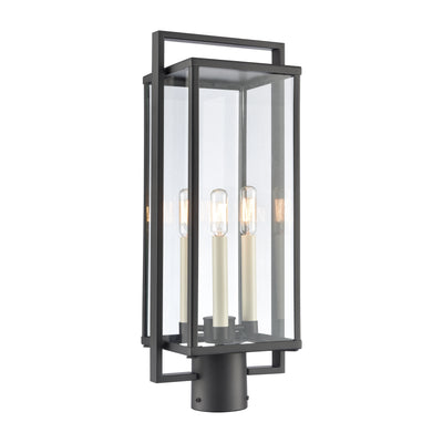 Gladwyn 21.5'' High 3-Light Outdoor Post Light - Matte Black