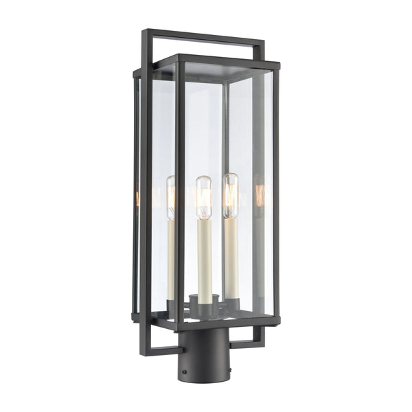 Gladwyn 21.5'' High 3-Light Outdoor Post Light - Matte Black