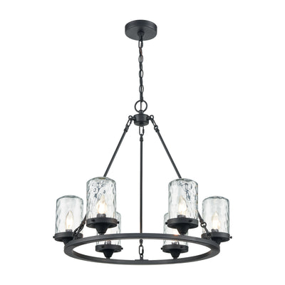 Torch 26'' Wide 6-Light Outdoor Pendant - Charcoal Black
