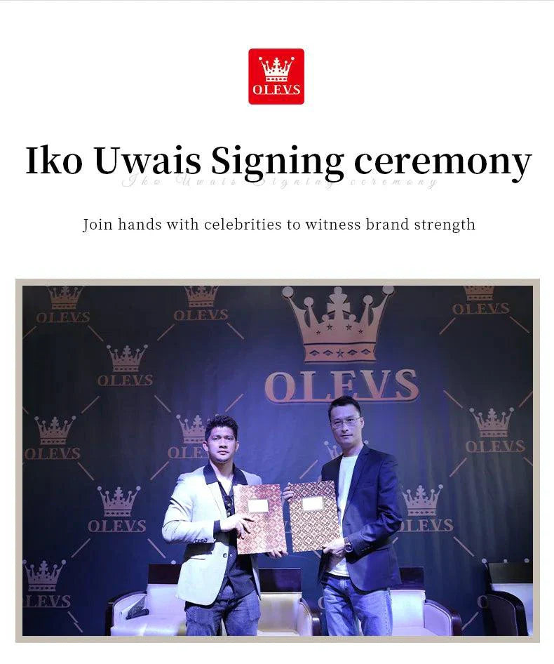 OLEVS Lxuxry Brand Gold Men's Watches Full Skeleton Stainless steel Chronograph Wristwatch Waterproof Luminous Quartz Watch Men