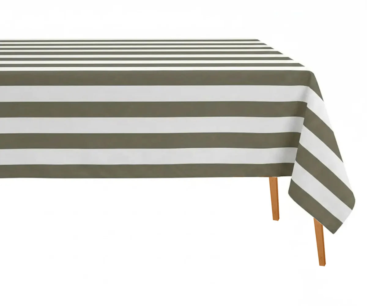 Striped Cotton Linen Tablecloth