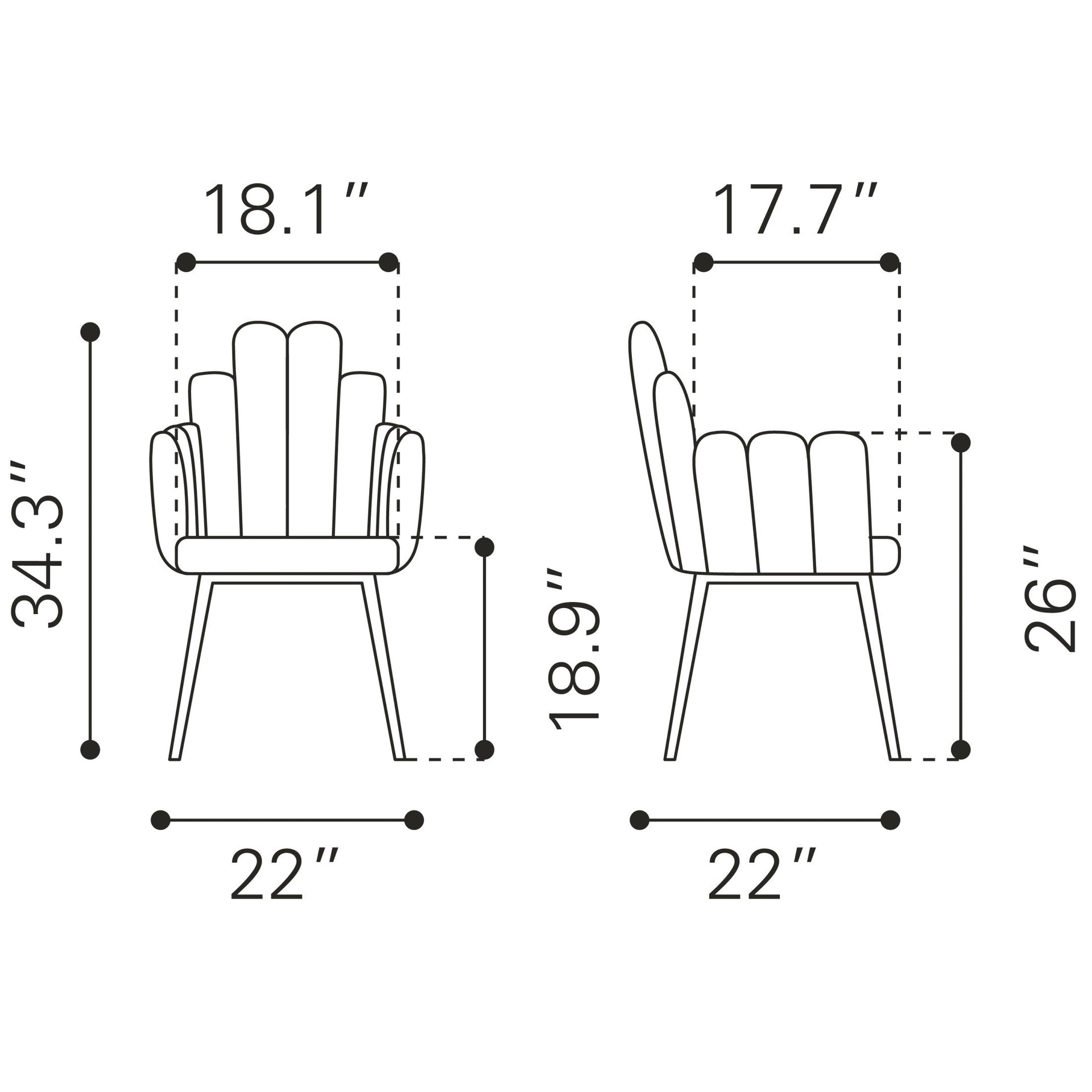 Noosa Dining Chair (Set of 2) Navy Blue