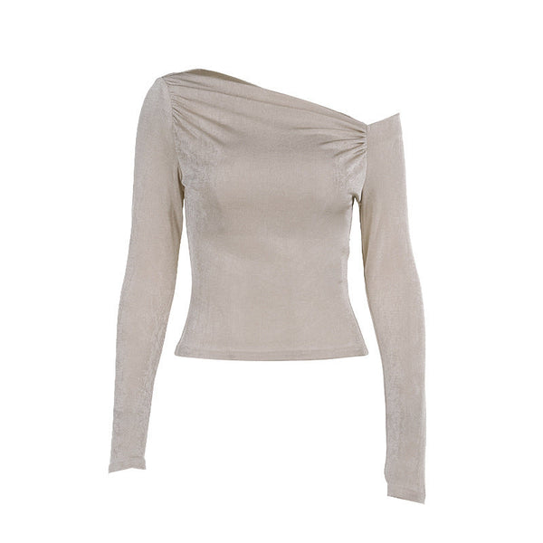 One shoulder long sleeved top as a base for women's clothing