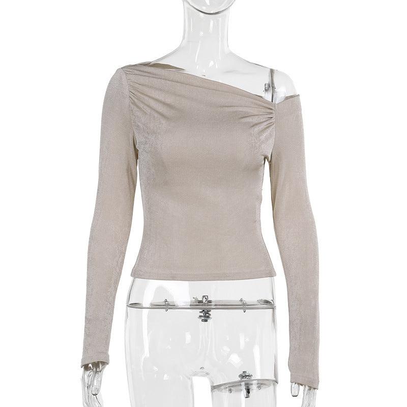 One shoulder long sleeved top as a base for women's clothing