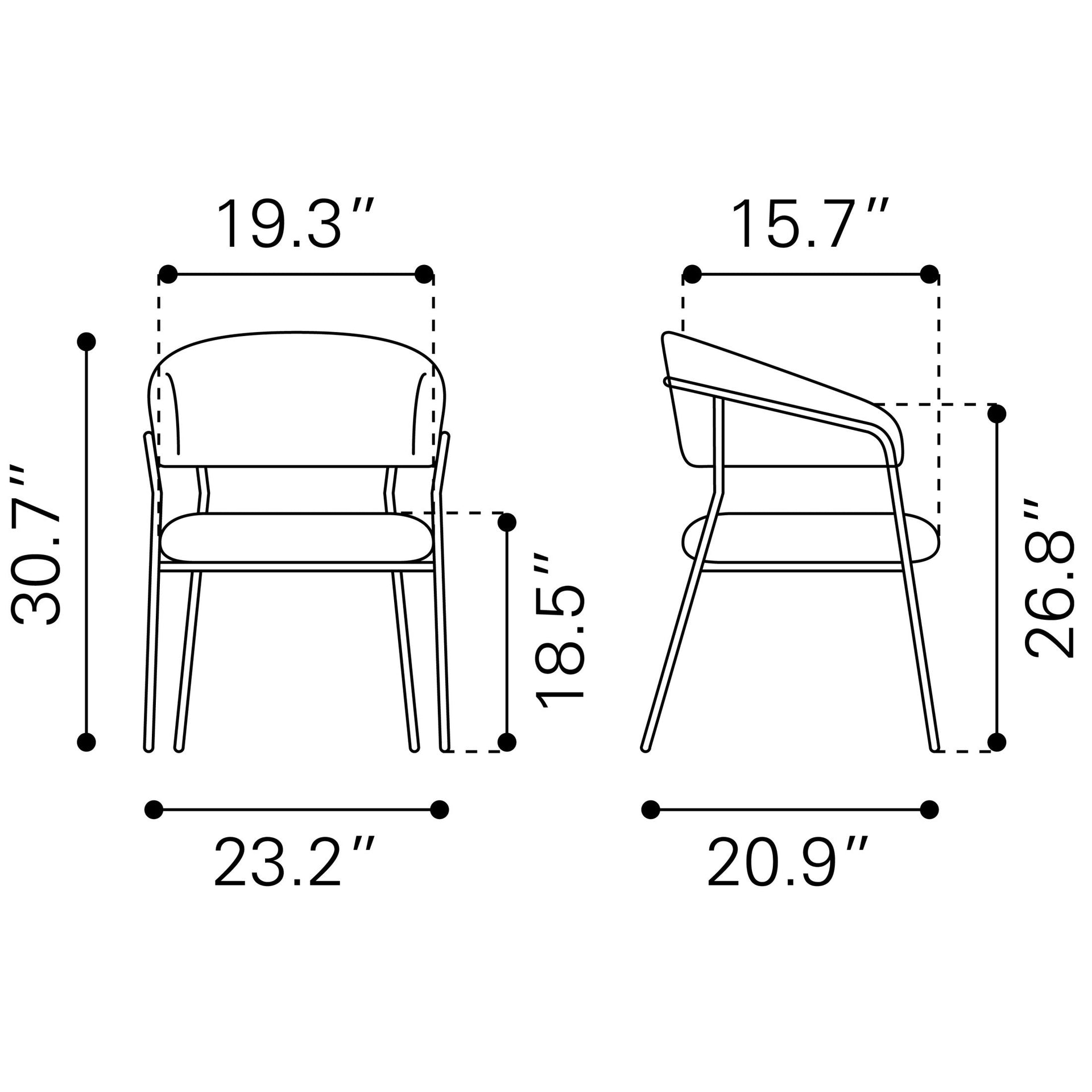 Josephine Dining Chair (Set of 2) Cream