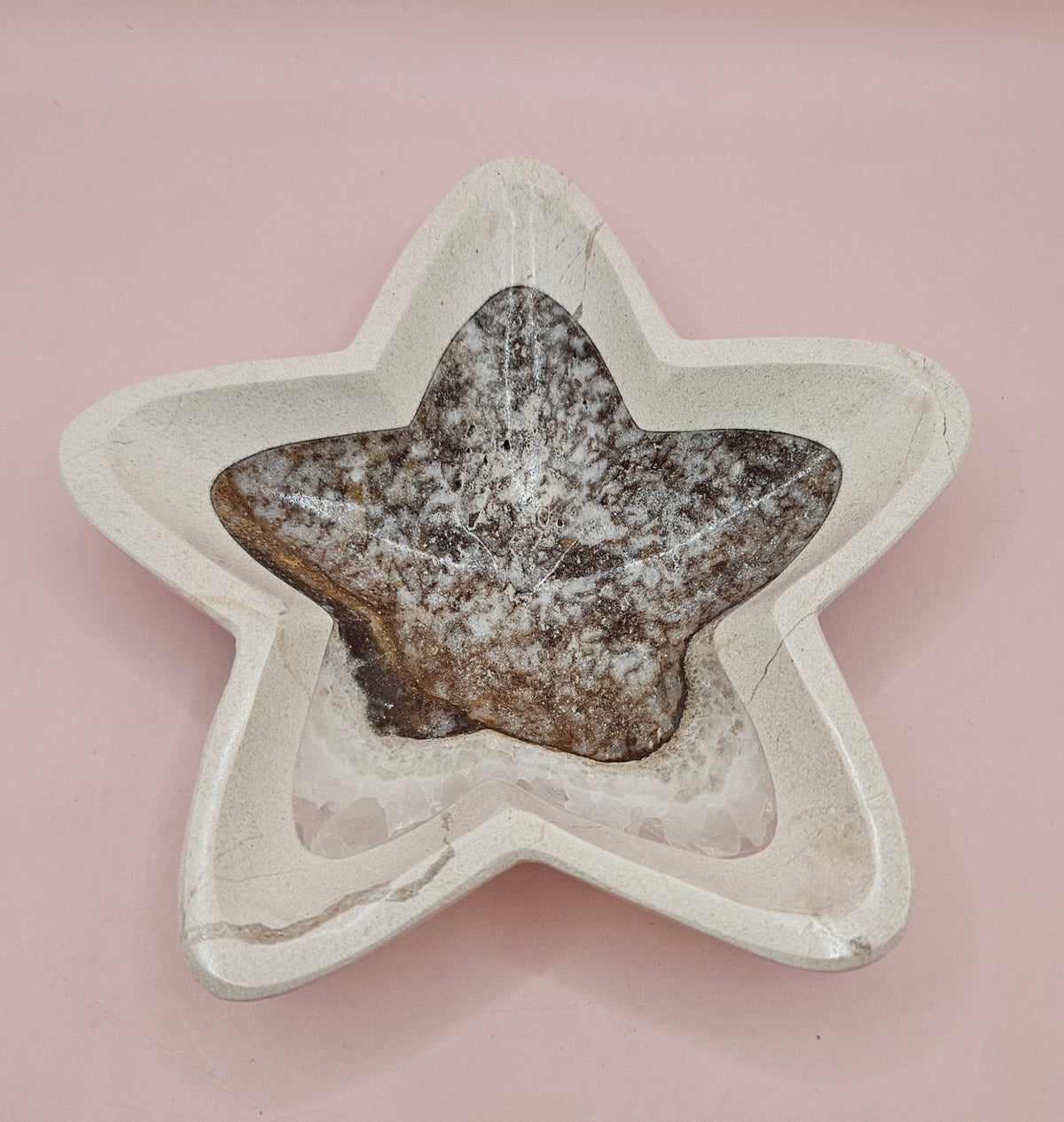 Onyx Star Dish – Dark Polished Stone Bowl 6.25