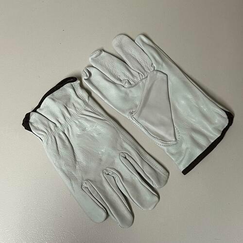1 Pair, Cow Hide Grain Leather Drivers, Work Safety Gloves, Size Large