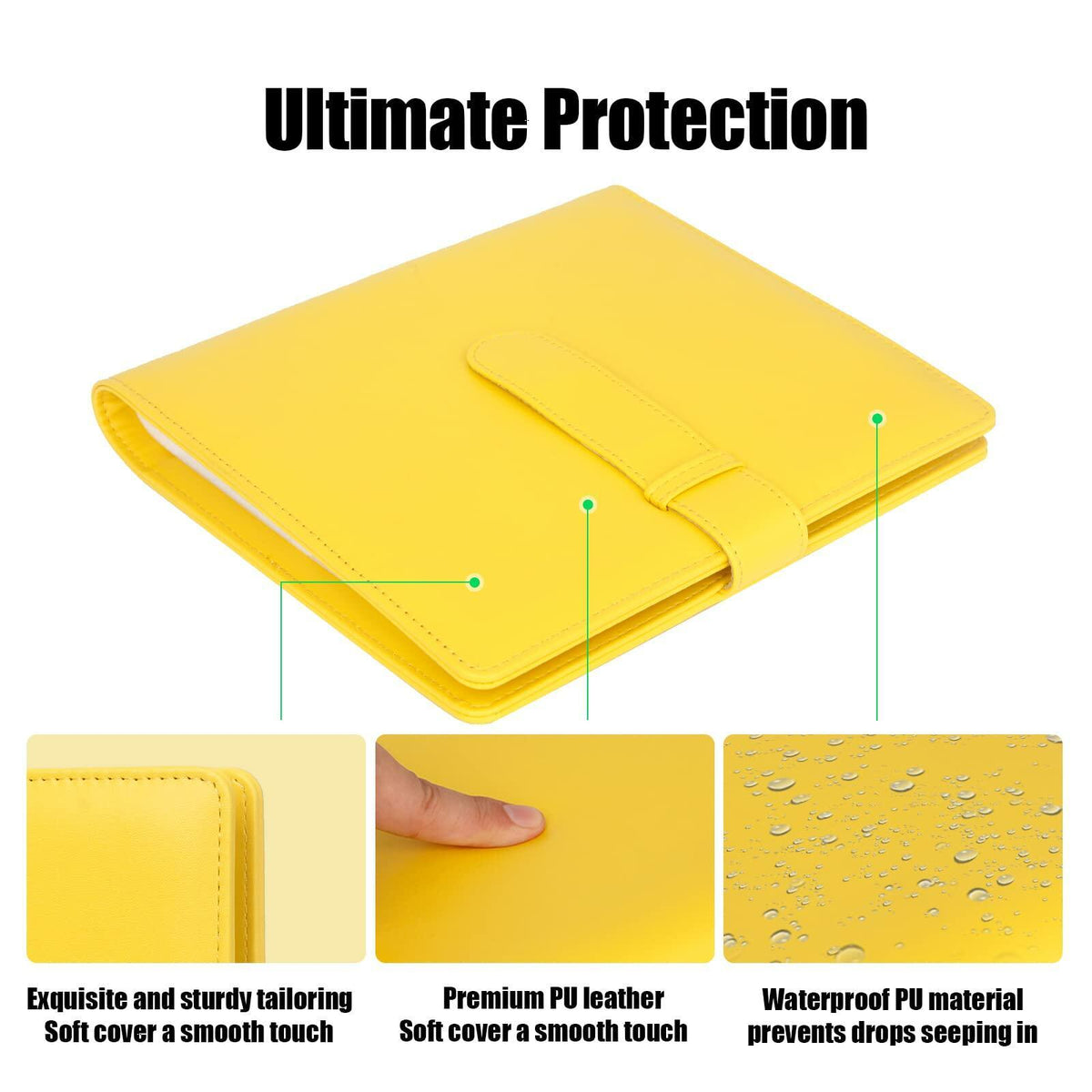 256 Pocket Photo Album for Instax Mini and Polaroid 2x3, Yellow