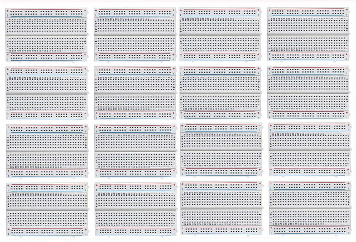 16 Pcs Breadboard, 400 Tie Point Solderless PCB, for Arduino