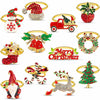 12 pack Gold Christmas Napkin Rings with Bling Various Christmas Napkin Holders