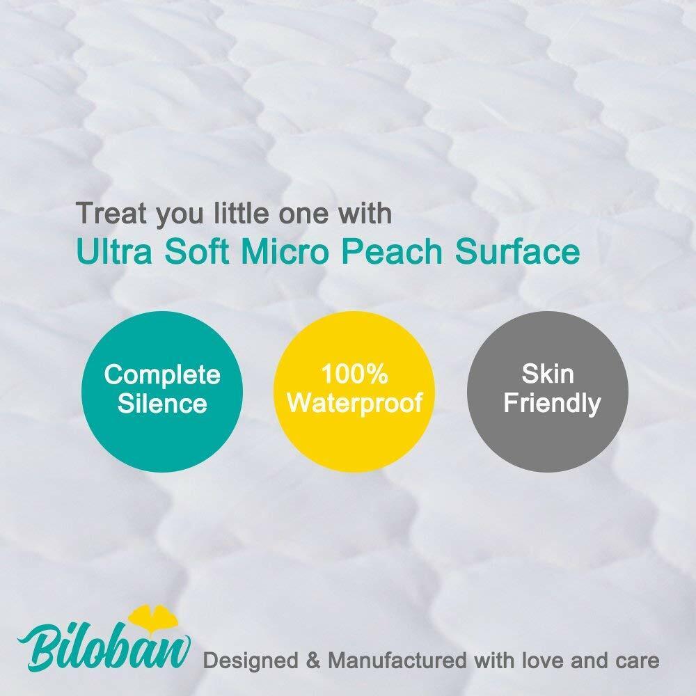 2 Pack Crib Mattress Protector, Waterproof Quilted, 52 x 28 in, White