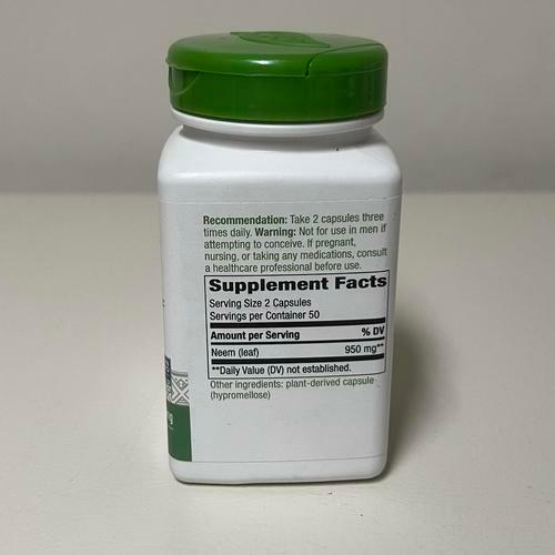 Nature's Way Neem Leaf Traditional Ayurvedic Herbal Supplement 950 mg, 100 Count EXP 3/28