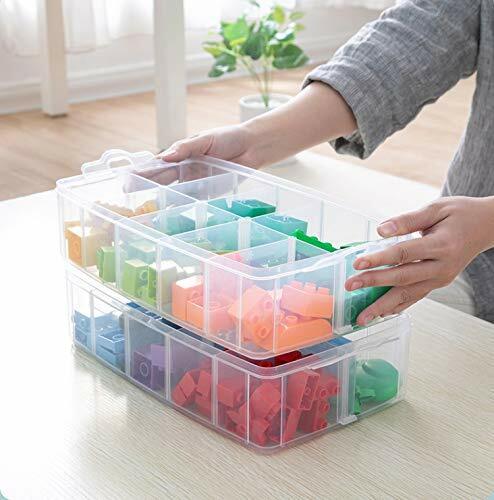 3-Tier Stackable Craft Organizers and Storage Box Plastic with 30 Compartments