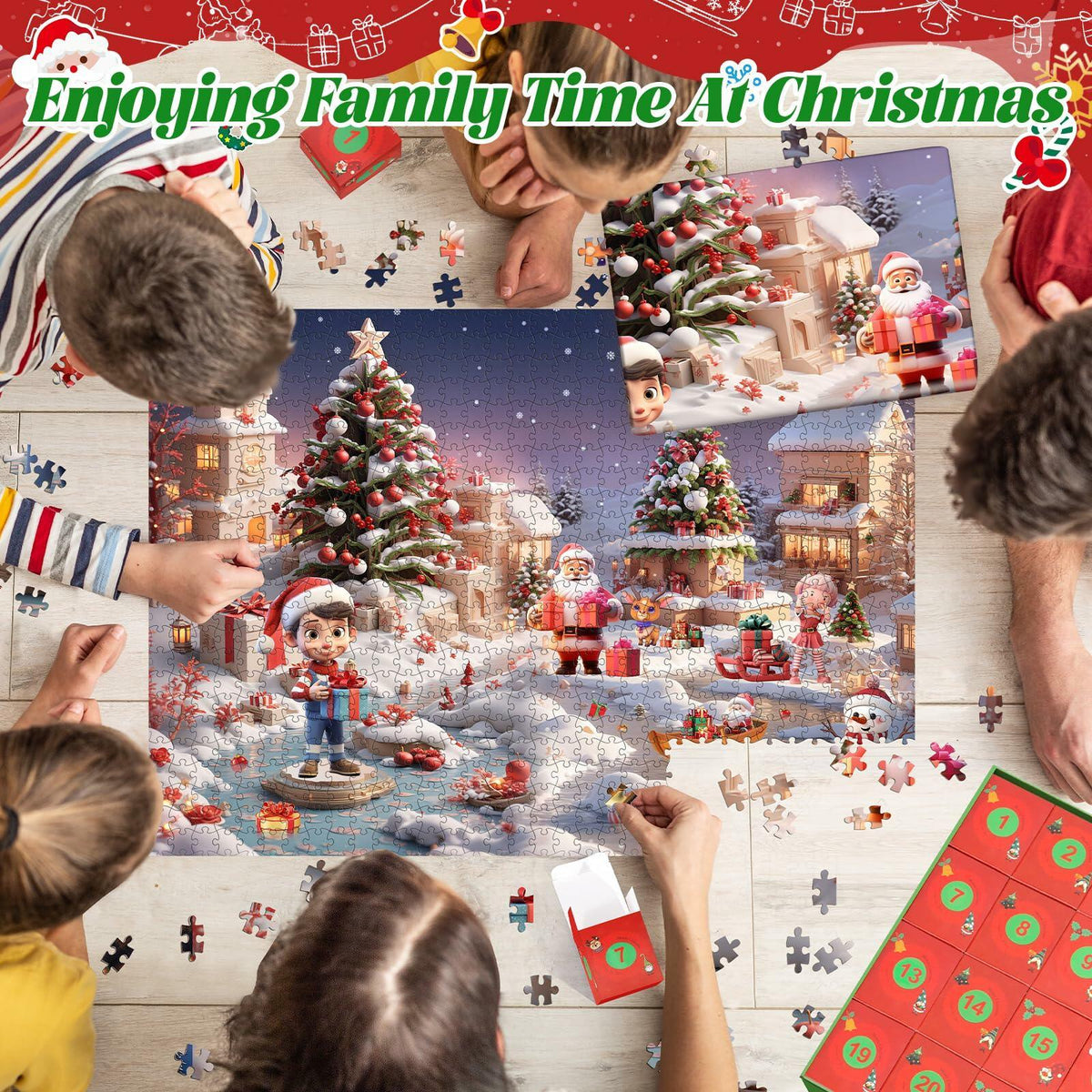 Puzzle Advent Calendar for Kids and Adults, 1008 Pieces 24 Days Countdown