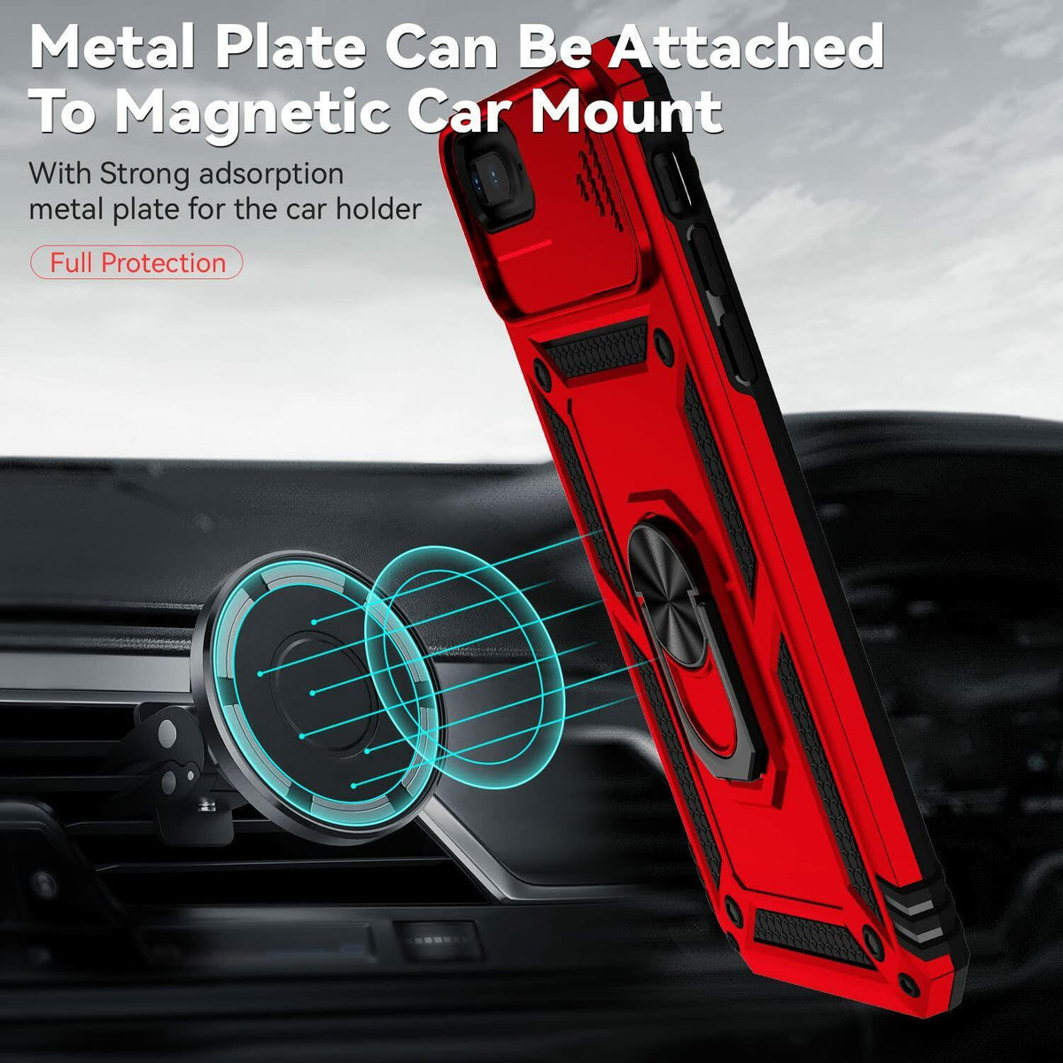 YZOK iPhone 8 Plus/7 Plus Case with HD Screen Protector Red New