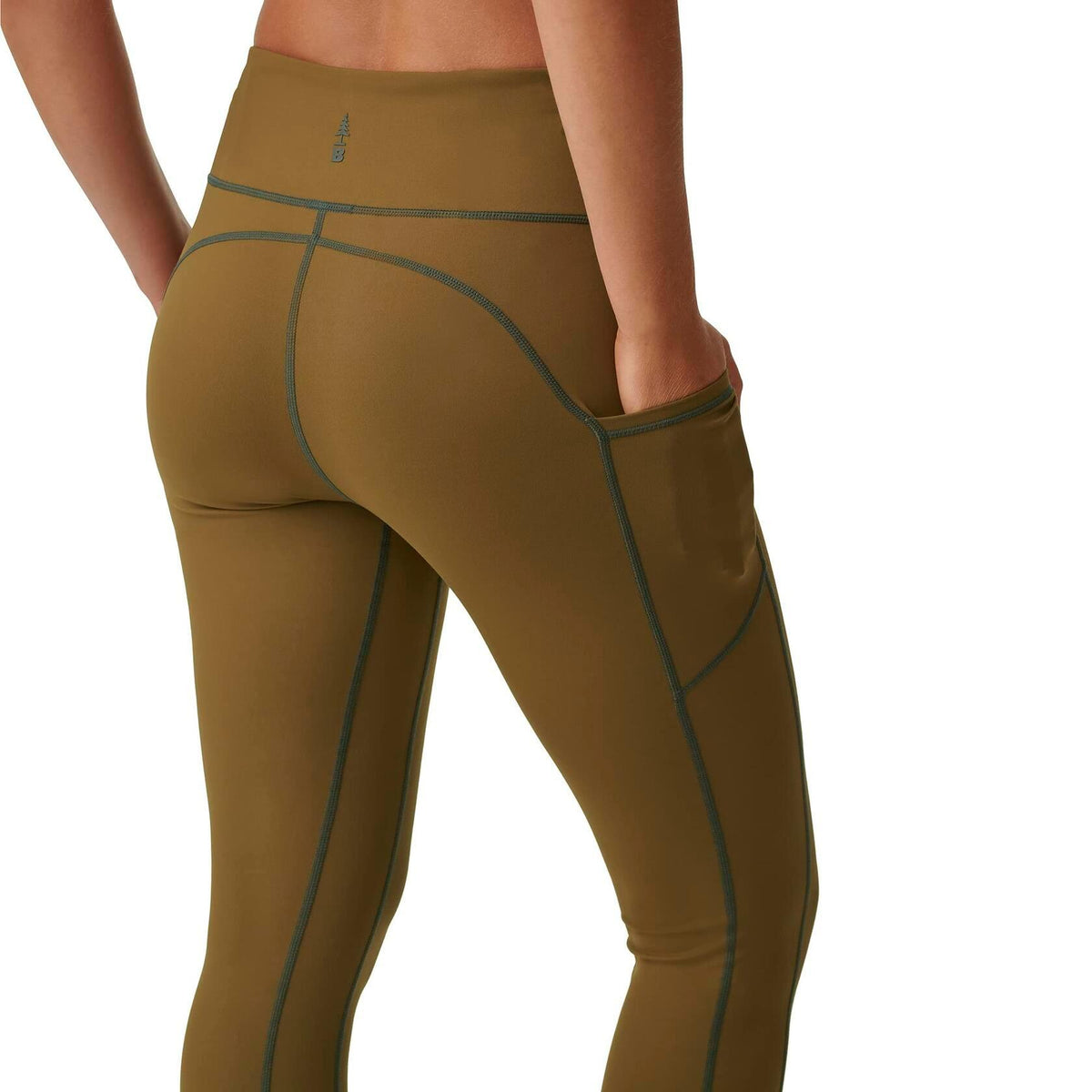 BASS OUTDOOR Women's Easy-Care Leggings with Thigh Pockets Military XS New