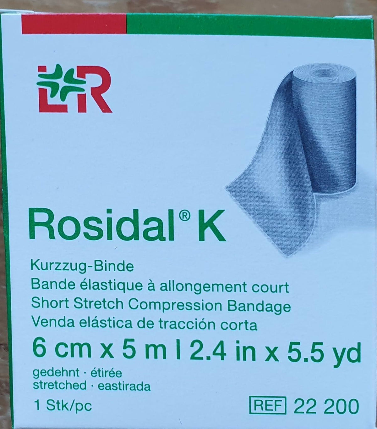 BestBy12/28 Rosidal K 6cm x 5m Short Stretch Compression Bandage