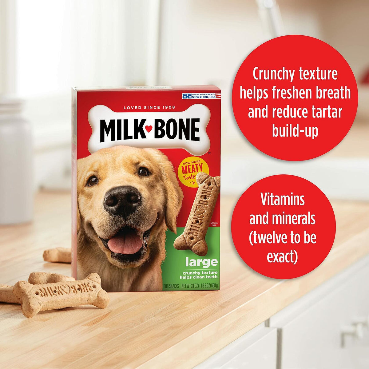 BestBy03/26 Milk-Bone Original Dog Treats 24oz Large Dogs Crunchy Biscuits