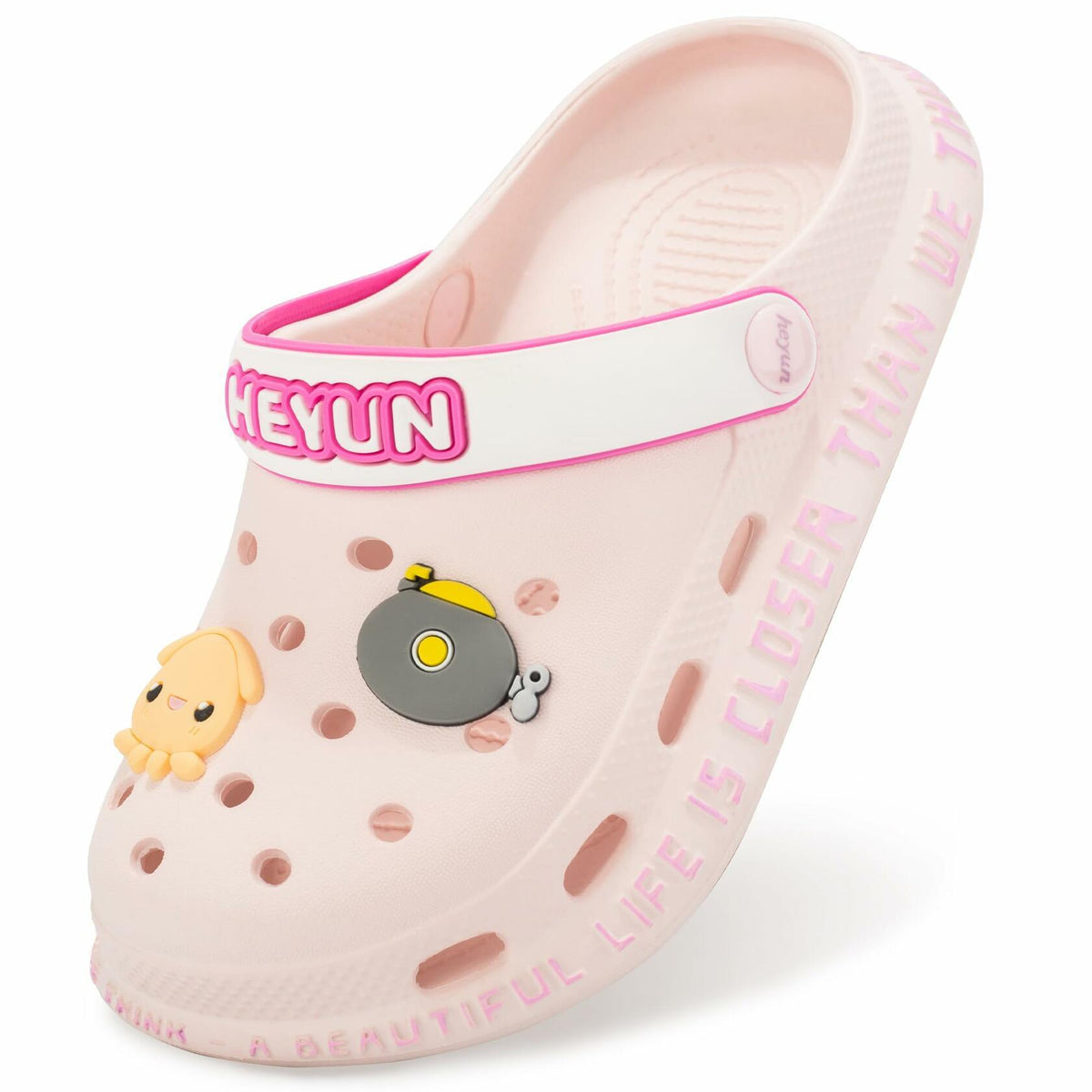Azooken Kids Cute Clogs Slippers Pink Size 34 Lightweight Outdoor Shoes