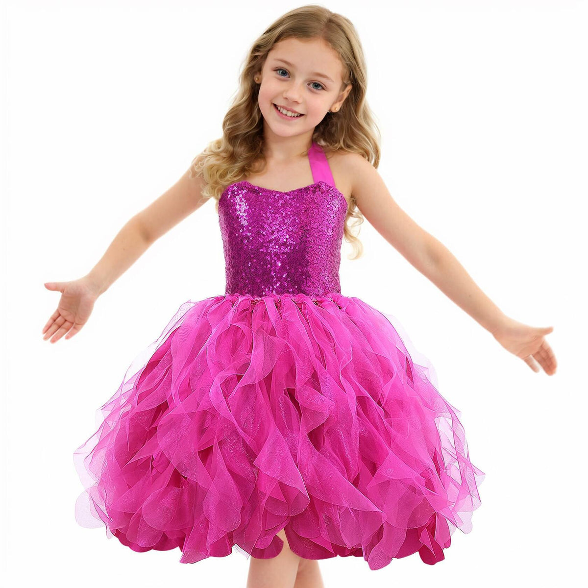 Rainbow Girls 2T Sequin Tulle Sparkly Pastel Party Tutu Dress