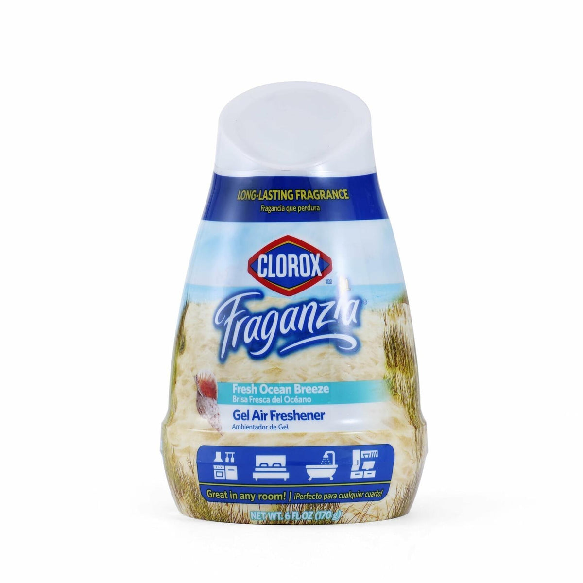 Clorox Fraganzia Cone Gel Air Freshener 6oz Fresh Ocean Breeze 1 Pack