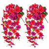 Ivydale Artificial Hibiscus Hanging Flowers UV Resistant Outdoor 2pcs Fuchsia