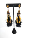 Orange Sapphire Tassel Earrings