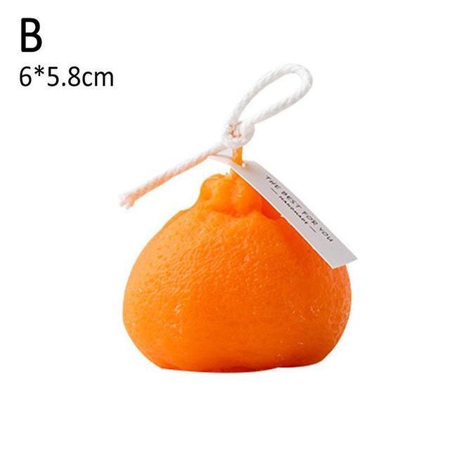 Orange Shaped Scented Candle Fruit Soy Wax Candle Smokeless Oil Aromatherapy Candle Cool Candles Shaped Candles Novelty Candle for Wedding Holiday Birthday Party Decor Aesthetic Candles for Women with Flower Fragrance
