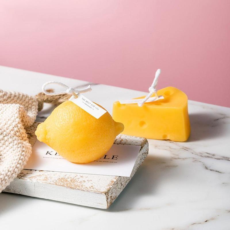 Orange Shaped Scented Candle Fruit Soy Wax Candle Smokeless Oil Aromatherapy Candle Cool Candles Shaped Candles Novelty Candle for Wedding Holiday Birthday Party Decor Aesthetic Candles for Women with Flower Fragrance