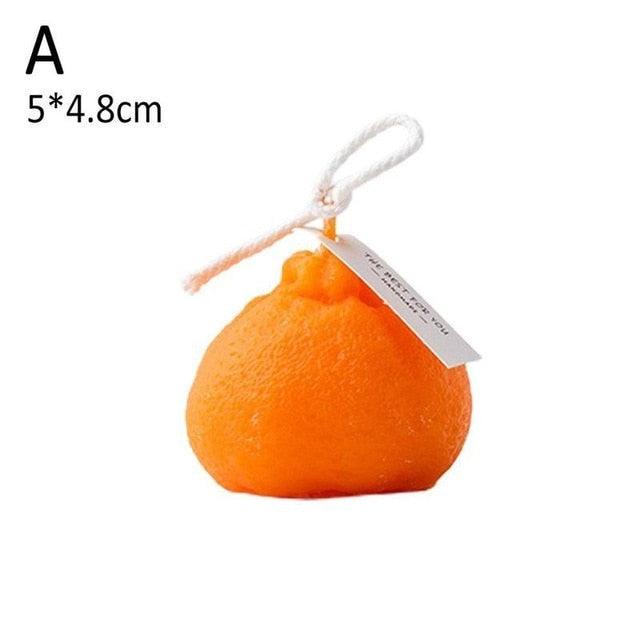 Orange Shaped Scented Candle Fruit Soy Wax Candle Smokeless Oil Aromatherapy Candle Cool Candles Shaped Candles Novelty Candle for Wedding Holiday Birthday Party Decor Aesthetic Candles for Women with Flower Fragrance