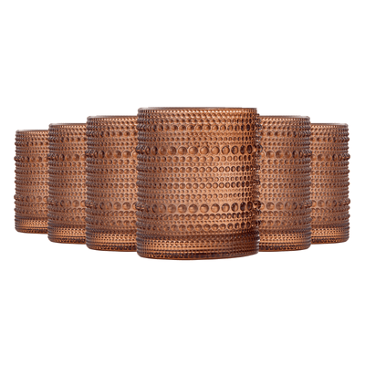 Tonal Hobnail Lowball Glassware, Set of 6
