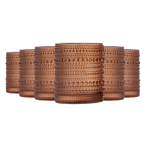 Tonal Hobnail Lowball Glassware, Set of 6