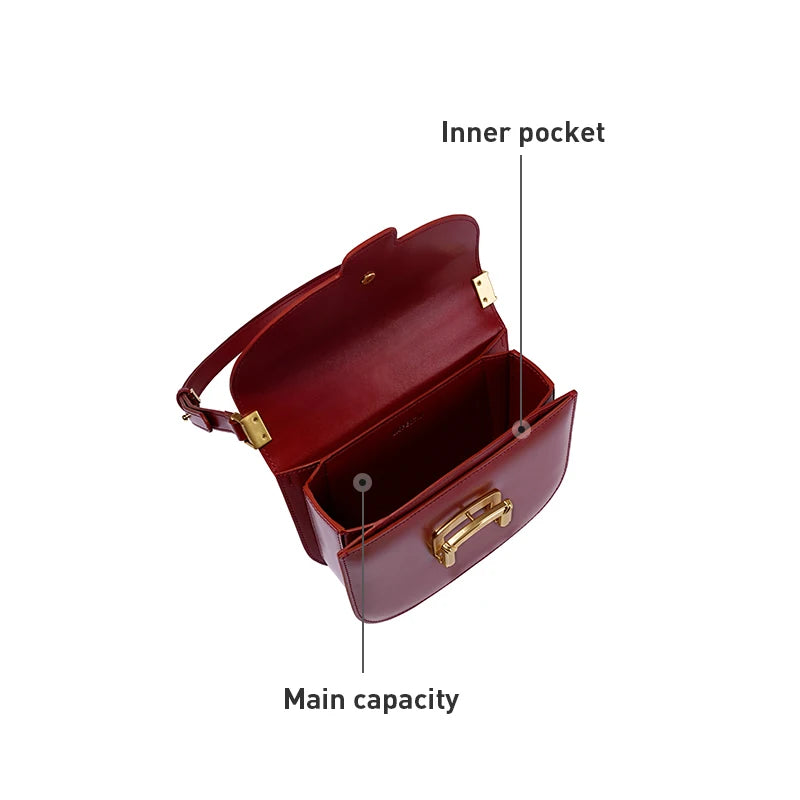 Original Women Bag  New Trendy High-end Wedding Bag Shoulder Bag Commuting Handbag Retro Style Saddle Bag