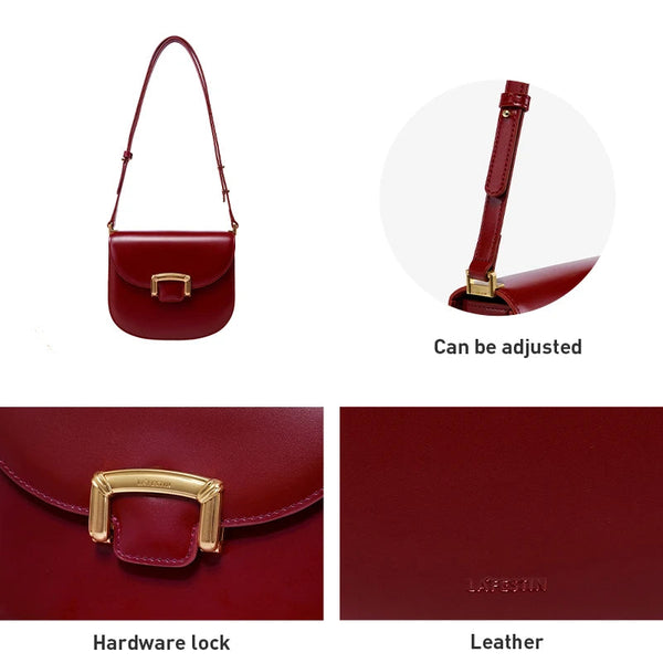 Original Women Bag  New Trendy High-end Wedding Bag Shoulder Bag Commuting Handbag Retro Style Saddle Bag