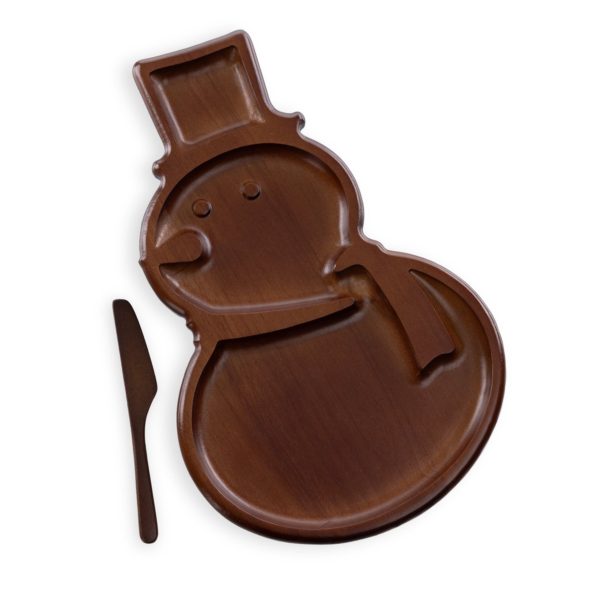 Reversible Snowman Sectioned Serving Tray with Knife Picnic Time Family of Brands
