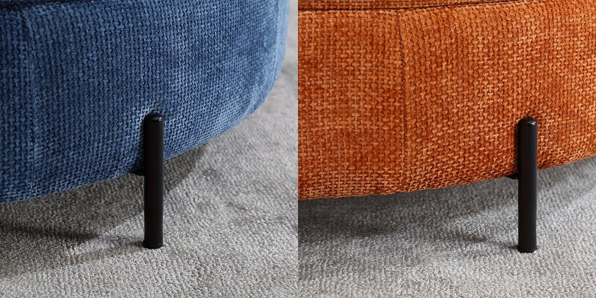 Ottoman Bench - Storage Half Moon Brown