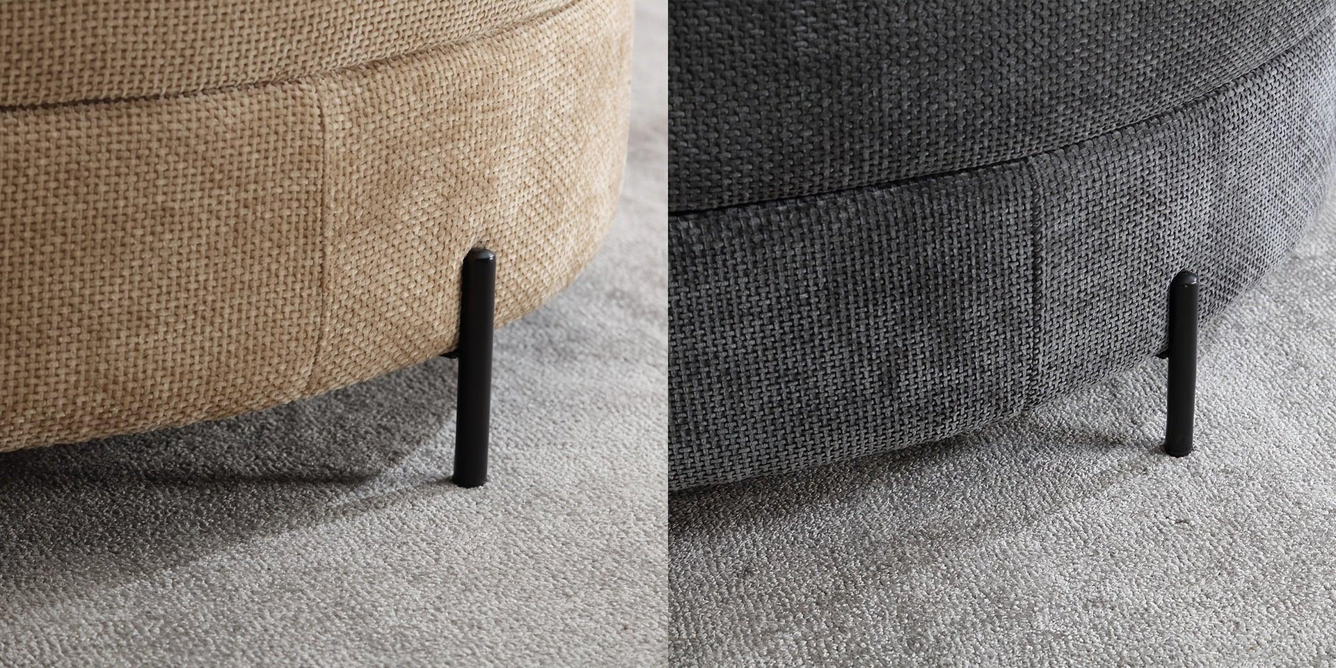 Ottoman Bench - Storage Half Moon Brown