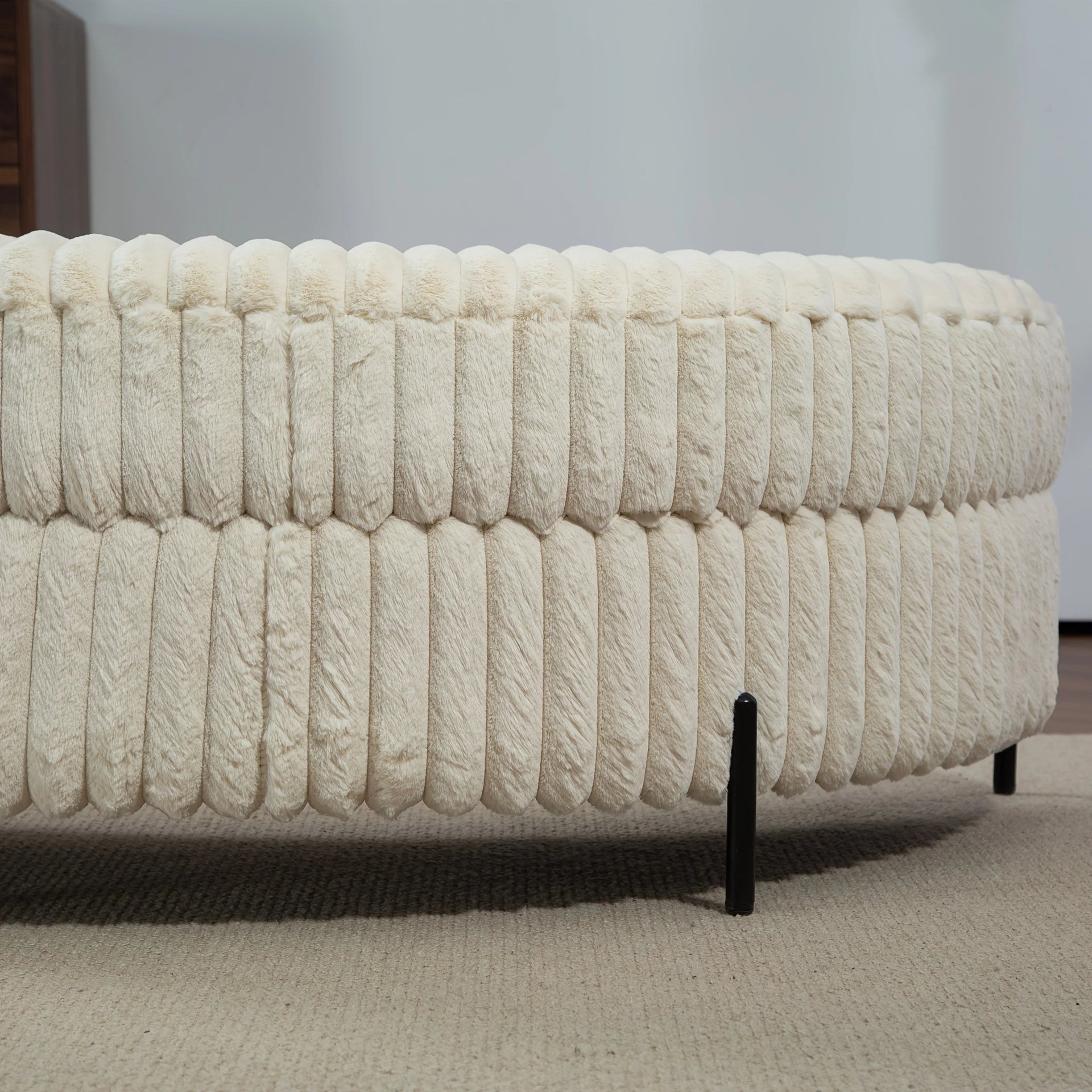 Ottoman Bench - Storage Half Moon Brown