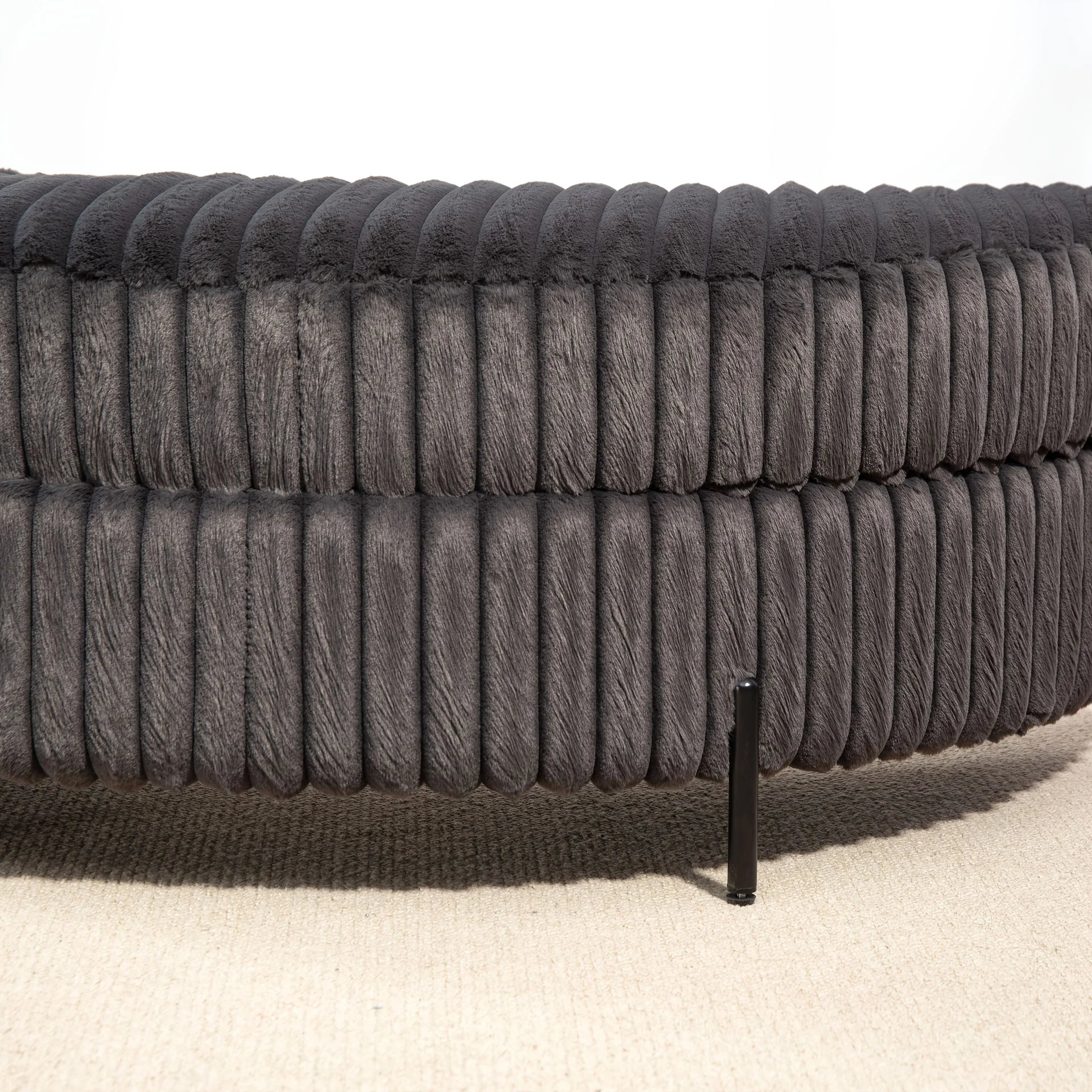 Ottoman Bench - Storage Half Moon Brown