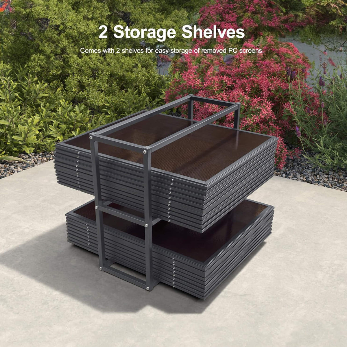 Vista Outdoor Hardtop Aluminum Solarium With Double Roof And LED Lights (SAK42086)