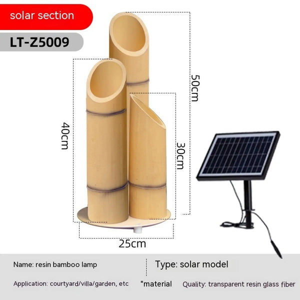 Outdoor Lamp for House - Solar Powered Bamboo Light