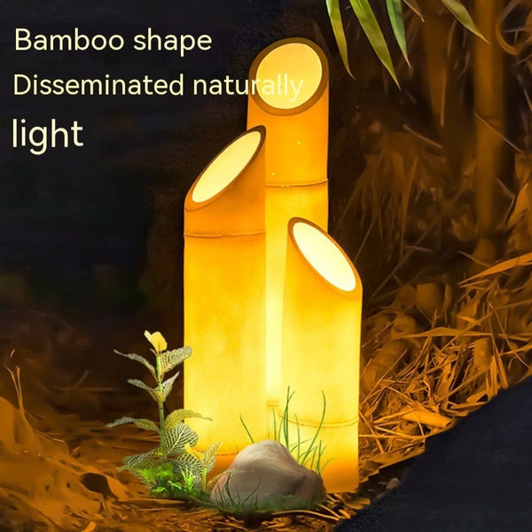 Outdoor Lamp for House - Solar Powered Bamboo Light