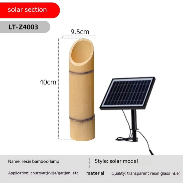 Outdoor Lamp for House - Solar Powered Bamboo Light