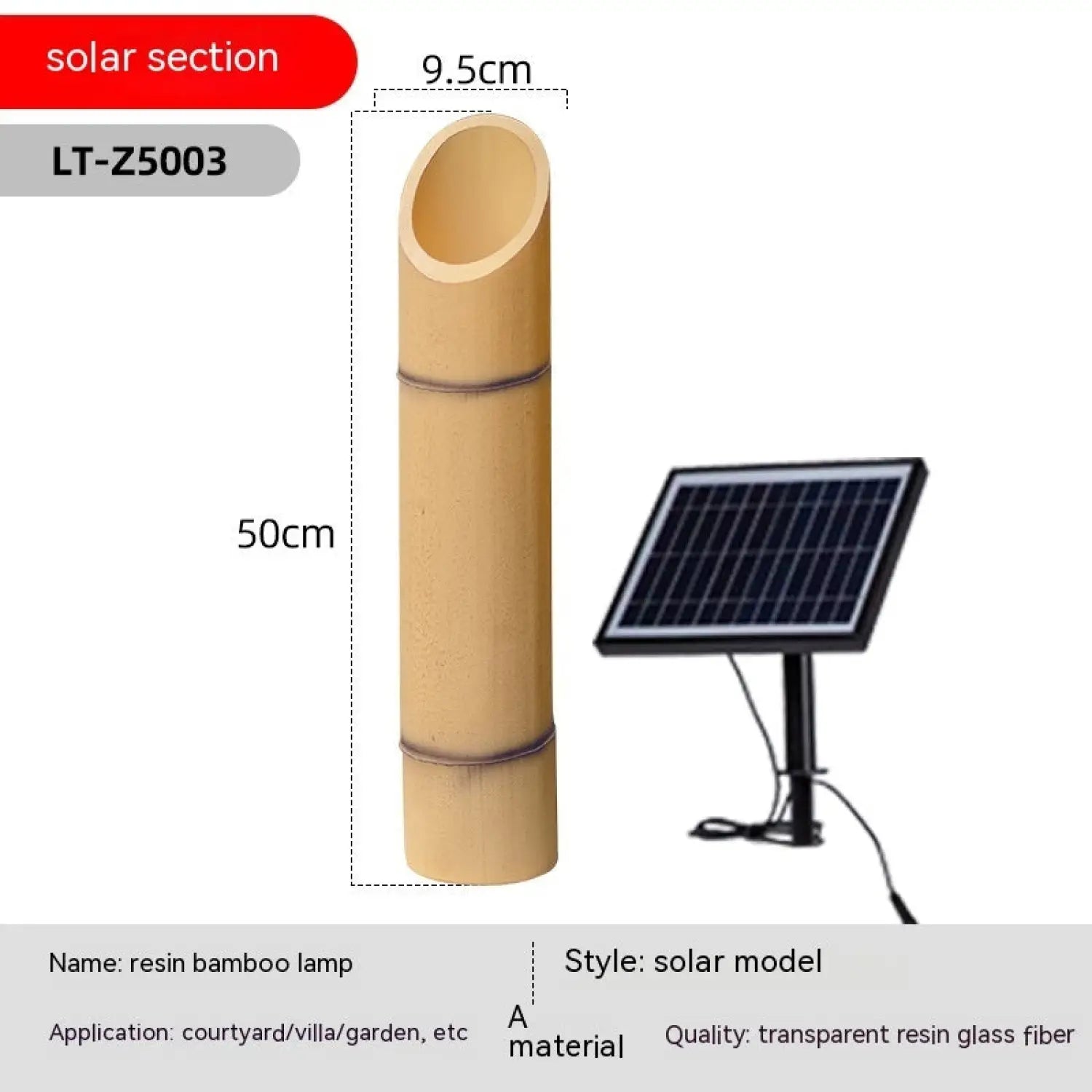 Outdoor Lamp for House - Solar Powered Bamboo Light