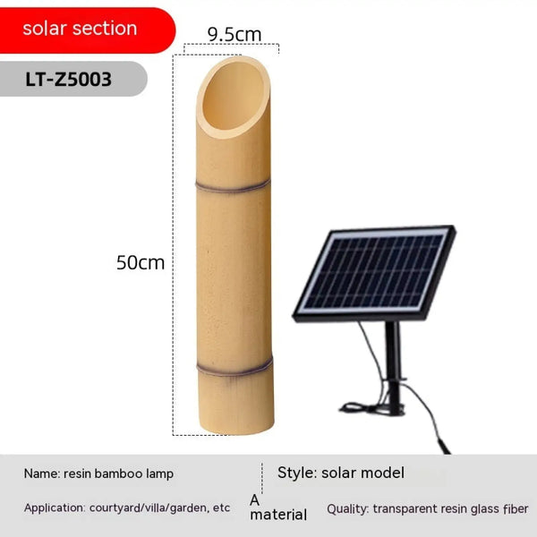 Outdoor Lamp for House - Solar Powered Bamboo Light