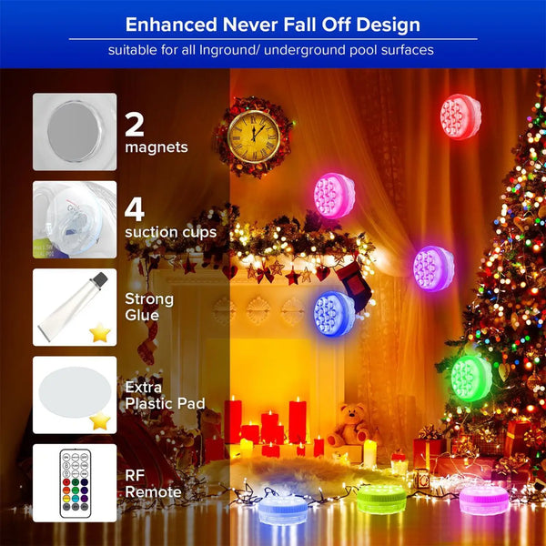 Outdoor LED Lights Waterproof RGB Pool Lamp with 20-Hour Runtime